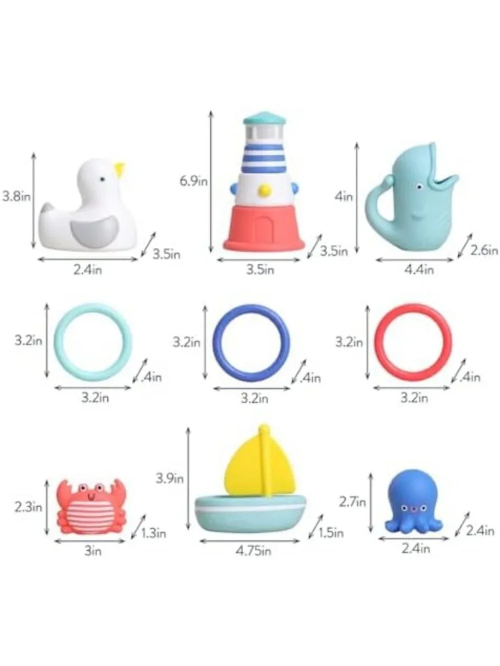 12-Piece Nautical Baby Bath Toy Gift Set | Fun & Safe for 6+ Months